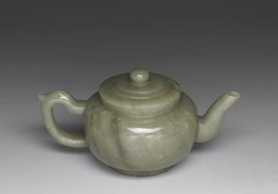 图片[2]-Jade teapot inscribed with poem, Qing dynasty (1644-1911)-China Archive